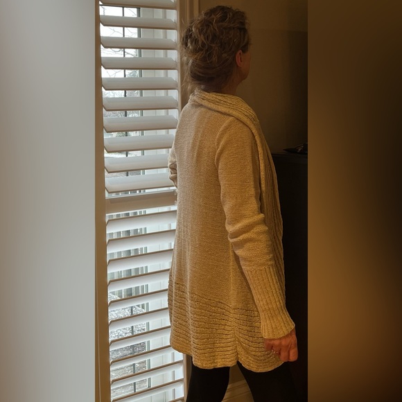 Triple Five Soul Long Cream/Beige Airy Cardigan size L - Picture 7 of 12